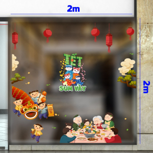 Decal dán tường Tết xuân - Vui tết sum vầy Decal dán tường Tết xuân - Vui tết sum vầy