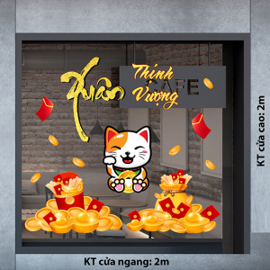 Decal dán tường Tết xuân - Xuân Thịnh Vượng Decal dán tường Tết xuân - Xuân Thịnh Vượng