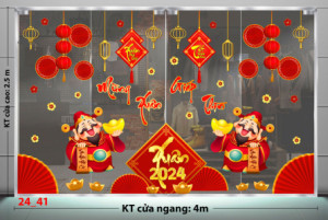 Decal dán tường Tết xuân Tết 41 -Hai ông thần tài may mắn năm 2024 Decal dán tường Tết xuân Tết 41 -Hai ông thần tài may mắn năm 2024