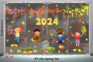 Decal dán tường Tết xuân -các cháu vui bên nồi bánh chưng tết Decal dán tường Tết xuân -các cháu vui bên nồi bánh chưng tết