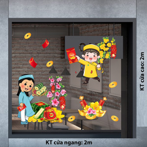 Decal dán tường Tết xuân- Bé vui cùng tết Decal dán tường Tết xuân- Bé vui cùng tết