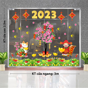 Decal dán tường Tết xuân- cây đào hồng tết Decal dán tường Tết xuân- cây đào hồng tết