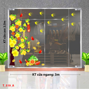 Decal dán tường Tết xuân- Cây mai vàng mùa xuân Decal dán tường Tết xuân- Cây mai vàng mùa xuân