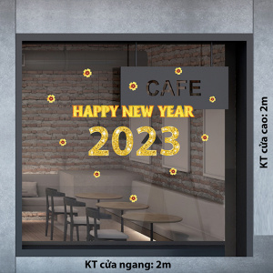 Decal dán tường Tết xuân- chữ vàng 2023 Decal dán tường Tết xuân- chữ vàng 2023