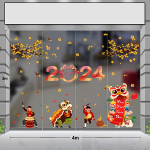 Decal dán tường Tết xuân -combo 4m cành mai khoe sắc Decal dán tường Tết xuân -combo 4m cành mai khoe sắc