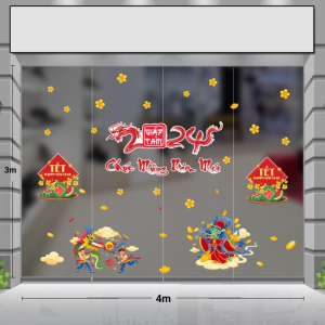 Decal dán tường Tết xuân- Combo 4m múa rồng Decal dán tường Tết xuân- Combo 4m múa rồng