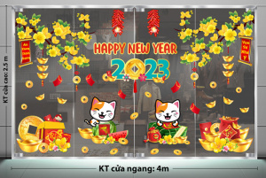 Decal dán tường Tết xuân- Hai cành mai đón tết Decal dán tường Tết xuân- Hai cành mai đón tết