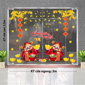 Decal dán tường Tết xuân- Hai ông thần tài tết Decal dán tường Tết xuân- Hai ông thần tài tết