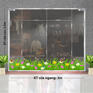 Decal dán tường Tết xuân -Hoa cỏ mùa xuân tết 3m Decal dán tường Tết xuân -Hoa cỏ mùa xuân tết 3m