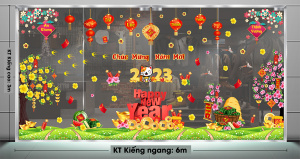 Decal dán tường Tết xuân -hoa mai hoa đào mùa xuân Decal dán tường Tết xuân -hoa mai hoa đào mùa xuân