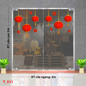 Decal dán tường Tết xuân- Lồng đèn đỏ tết 2 Decal dán tường Tết xuân- Lồng đèn đỏ tết 2