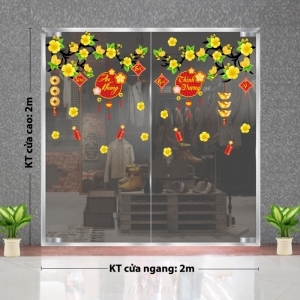 Decal dán tường Tết xuân- Mai vàng cùng An Khang Thịnh Vượng Decal dán tường Tết xuân- Mai vàng cùng An Khang Thịnh Vượng