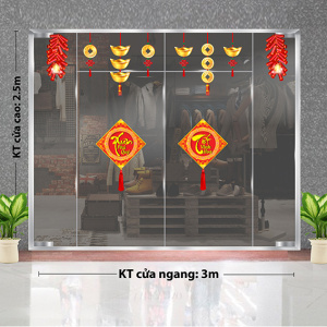 Decal dán tường Tết xuân -pháo tết Decal dán tường Tết xuân -pháo tết