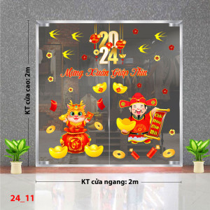 Decal dán tường Tết Xuân -Thần tài xuân giáp thìn Decal dán tường Tết Xuân -Thần tài xuân giáp thìn
