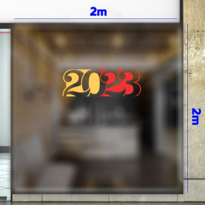 Decal dán tường Tết xuân- số 2023 đỏ vàng Decal dán tường Tết xuân- số 2023 đỏ vàng