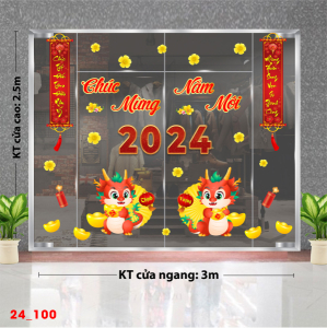 Decal dán tường Tết xuân -Tết 100 xuân yêu thương Decal dán tường Tết xuân -Tết 100 xuân yêu thương