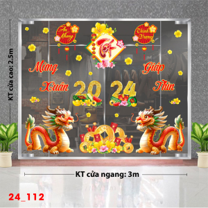 Decal dán tường Tết xuân- Tết 112 Rồng may mắn