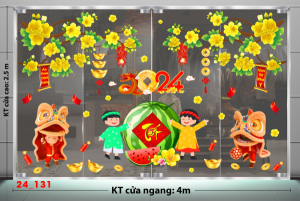 Decal dán tường Tết xuân -Tết 131  Decal dán tường Tết xuân -Tết 131