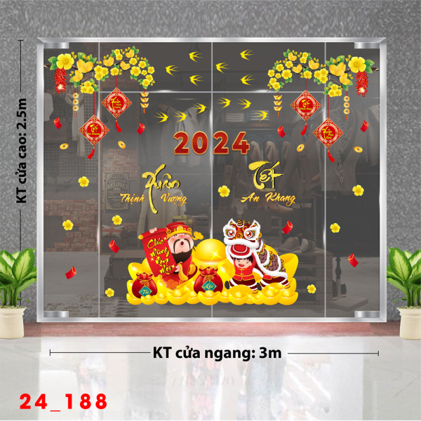 Decal dán tường Tết xuân -Tết 188 Decal dán tường Tết xuân -Tết 188