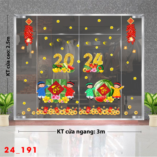 Decal dán tường Tết xuân -Tết 191 Decal dán tường Tết xuân -Tết 191
