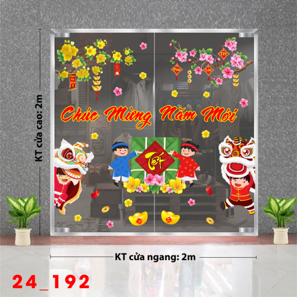Decal dán tường Tết xuân -Tết 192 Decal dán tường Tết xuân -Tết 192