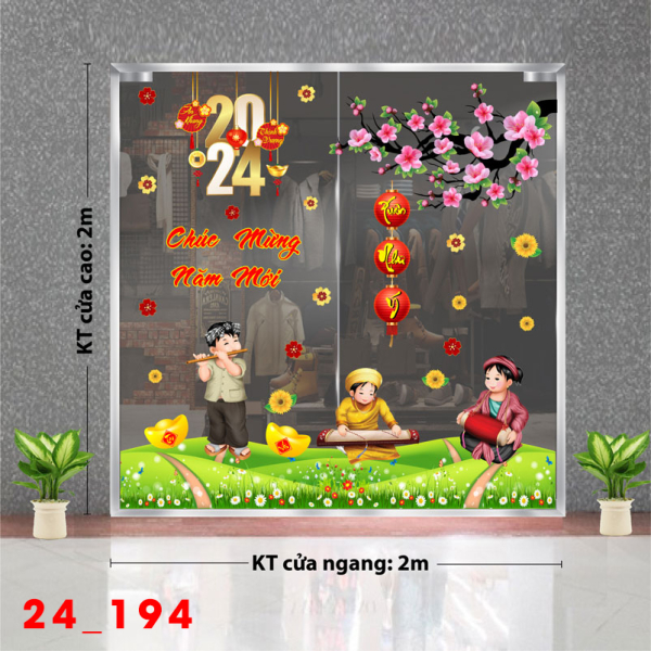 Decal dán tường Tết xuân -Tết 194 Decal dán tường Tết xuân -Tết 194
