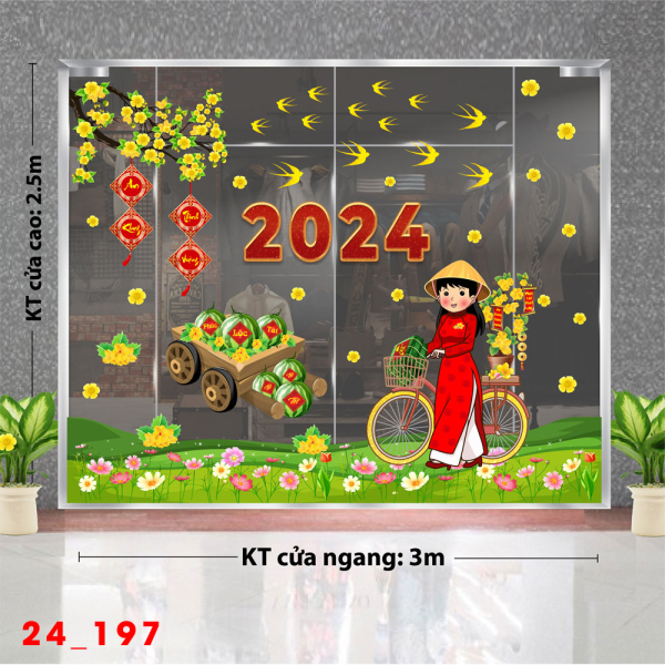 Decal dán tường Tết xuân -Tết 197 Decal dán tường Tết xuân -Tết 197