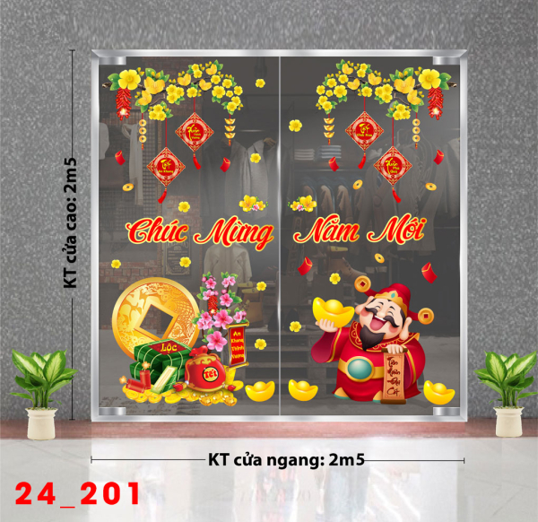 Decal dán tường Tết xuân -Tết 201 Decal dán tường Tết xuân -Tết 201