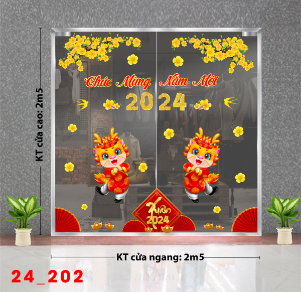 Decal dán tường Tết xuân -Tết 202 Decal dán tường Tết xuân -Tết 202