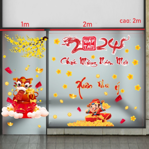 Decal dán tường Tết xuân- Tết 2024 thần tài đến Decal dán tường Tết xuân- Tết 2024 thần tài đến