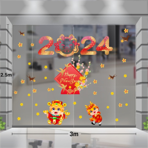 Decal dán tường Tết xuân -Tết 2024 chúc mừng năm mới