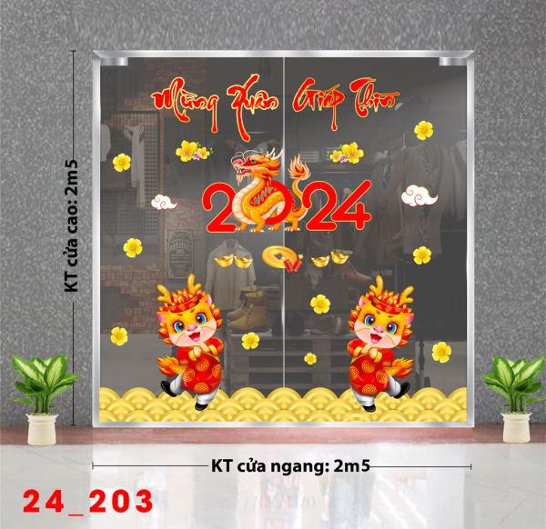 Decal dán tường Tết xuân -Tết 203