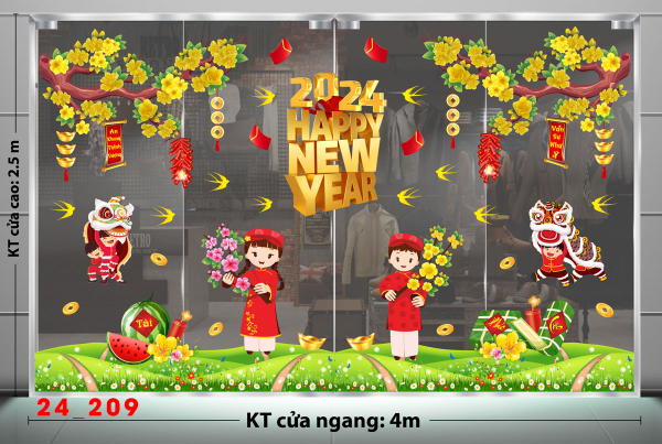 Decal dán tường Tết xuân -Tết 209 Decal dán tường Tết xuân -Tết 209