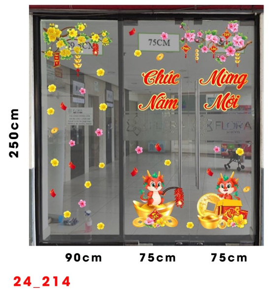 Decal dán tường Tết xuân -  Tết 214 Decal dán tường Tết xuân -  Tết 214