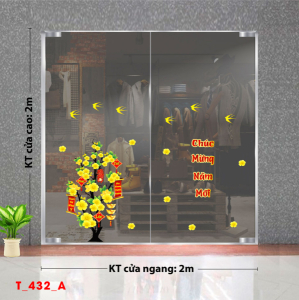 Decal dán tường Tết xuân -Tết 432 cây mai mùa xuân