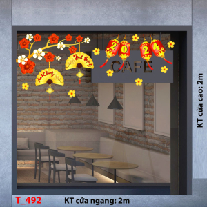 Decal dán tường Tết xuân- Tết 492 Decal dán tường Tết xuân- Tết 492