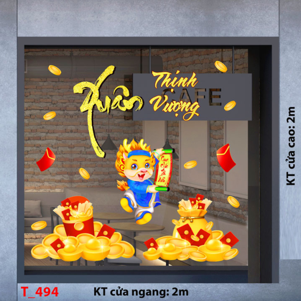 Decal dán tường Tết xuân -Tết 494 Decal dán tường Tết xuân -Tết 494