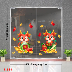 Decal dán tường Tết xuân -Tết 534 hai chú rồng Decal dán tường Tết xuân -Tết 534 hai chú rồng