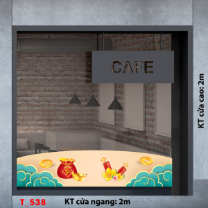 Decal dán tường Tết xuân -Tết 538 túi vàng may mắn Decal dán tường Tết xuân -Tết 538 túi vàng may mắn