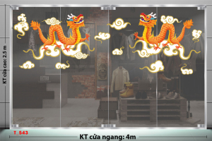 Decal dán tường Tết xuân- Tết 543 Rồng bay  Decal dán tường Tết xuân- Tết 543 Rồng bay