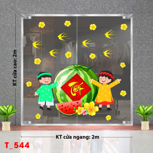 Decal dán tường Tết xuân -Tết 544 dưa hấu đỏ Decal dán tường Tết xuân -Tết 544 dưa hấu đỏ