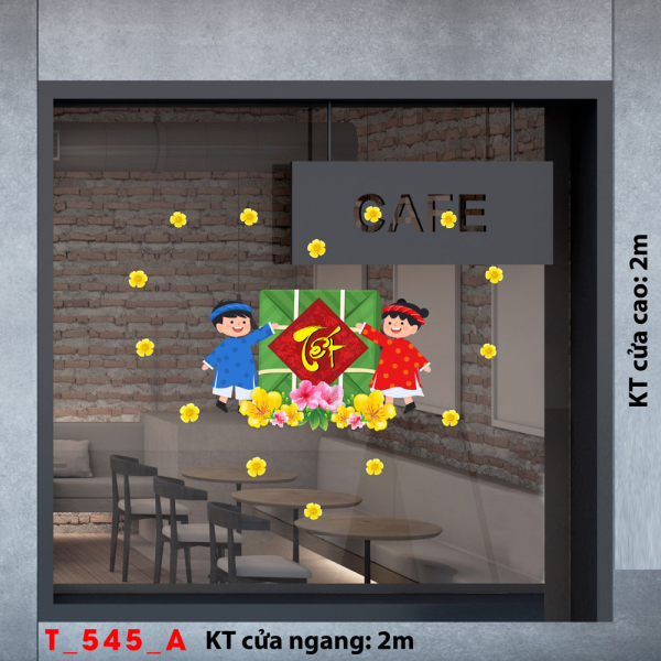 Decal dán tường Tết xuân -Tết 545A Decal dán tường Tết xuân -Tết 545A