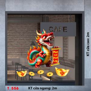 Decal dán tường Tết xuân -Tết 556 rồng xuân Decal dán tường Tết xuân -Tết 556 rồng xuân
