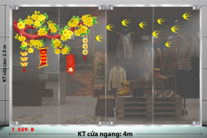 Decal dán tường Tết xuân -Tết 559B cành mai vàng Decal dán tường Tết xuân -Tết 559B cành mai vàng