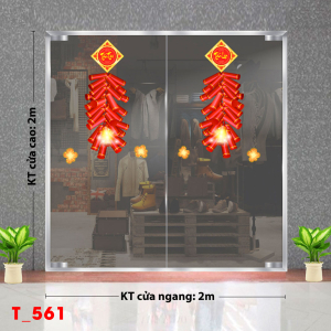 Decal dán tường Tết xuân -Tết 561 pháo đỏ