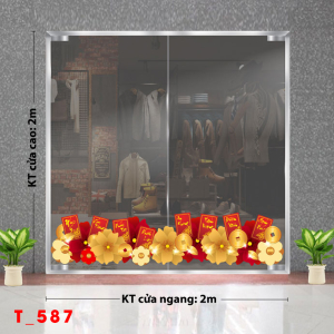 Decal dán tường Tết xuân -Tết 587 Decal dán tường Tết xuân -Tết 587