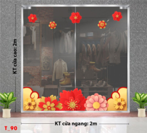 Decal dán tường Tết xuân -Tết 90 Decal dán tường Tết xuân -Tết 90