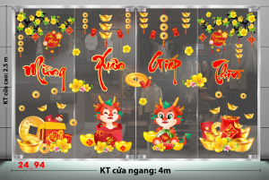 Decal dán tường Tết  xuân- Tết 94 sắc màu mùa xuân Decal dán tường Tết  xuân- Tết 94 sắc màu mùa xuân