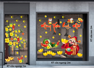 Decal dán tường Tết xuân -Thần tài may mắn 2023 Decal dán tường Tết xuân -Thần tài may mắn 2023