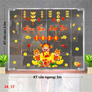 Decal dán tường Tết Xuân -Thần tài và thỏi vàng may mắn Decal dán tường Tết Xuân -Thần tài và thỏi vàng may mắn